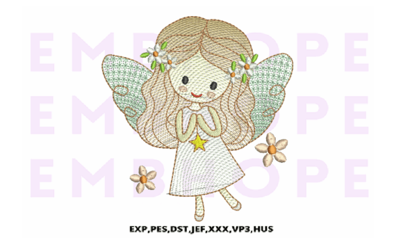 Angel with Star and Flowers