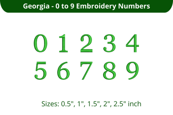 Georgia Font 0-9
